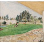 Enslin Hercules du Plessis (South Africa 1894 ? 1978): VIEW OF BACK GARDEN