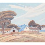 Johannes Antonie Smith (South Africa 1886 ? 1954): CAPE HOMESTEAD IN A LANDSCAPE