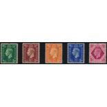 GREAT BRITAIN 1937-1939 KGVI Â½d., 1Â½d., 2d., 2Â½d. &amp; 8d. RECEIVING AUTHORITY SPECIMENS