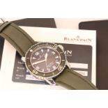 BLANCPAIN FIFTY FATHOMS REFERENCE 5015.1130-52, circular black dial, luminous dagger hour markers