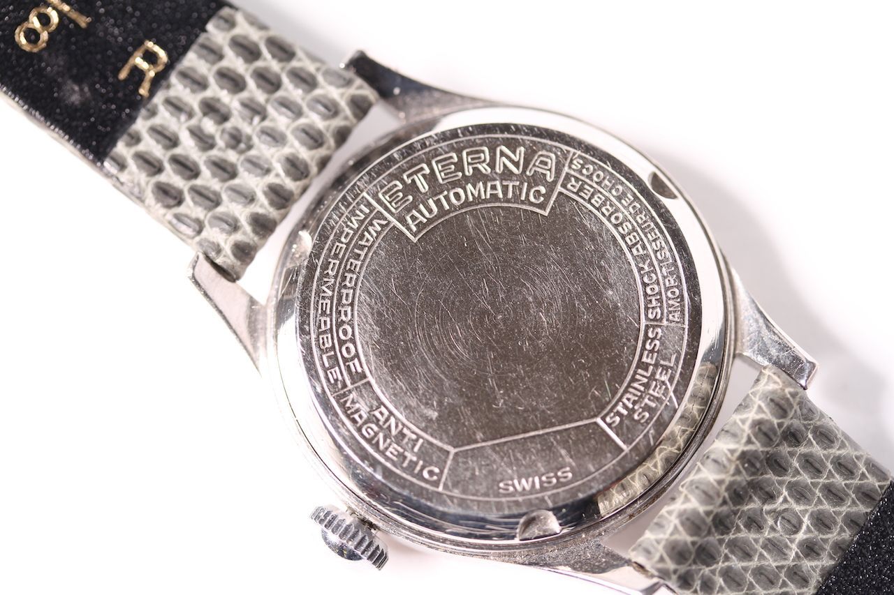 GENTLEMENS ETERNA AUTOMATIC BUMPER WRISTWATCH CIRCA 1940s, bullseye type dial, small seconds at 6 - Image 2 of 2