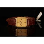 GENTLEMAN'S 18K VINTAGE PATEK PHILIPPE ULTRA SLIM WATCH, square, champagne lined dial with gold