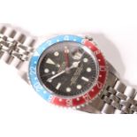 GENTLEMENS VINTAGE ROLEX GMT POINTED CROWN GUARD WRISTWATCH REF 1675 CIRCA 1963 W/BOX, circular