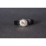 GENTLEMENS NOS CAMY 'SPUTNIK' WRISTWATCH, circular silver dial with hour markers and hands, 29mm