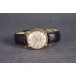 VINTAGE 14K JULES JURGENSEN AUTOMATIC WRISTWATCH, circular dial with baton and arabic hour