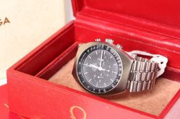 VINTAGE OMEGA SPEEDMASTER MARK II REFERENCE 145.014 CIRCA 1970 WITH BOX AND BOOKLET, circular