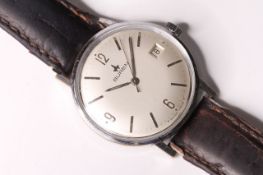 BRUEN DRESS WATCH CIRCA 1960S, chrome case with some wear, movement cal 1422, silver dial signed