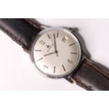 BRUEN DRESS WATCH CIRCA 1960S, chrome case with some wear, movement cal 1422, silver dial signed