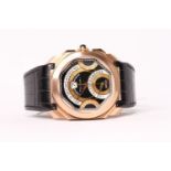 GENTLEMENS BVLGARI GERALD GENTA OCTO QUADRI WRISTWATCH REF OQC.Z.50, octagonal black dial, date at