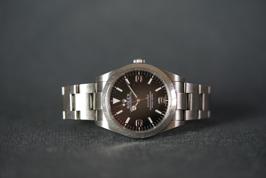 GENTLEMENS ROLEX OYSTER PERPETUAL EXPLORER WRISTWATCH REF. 214270 CIRCA 1997, circular black dial