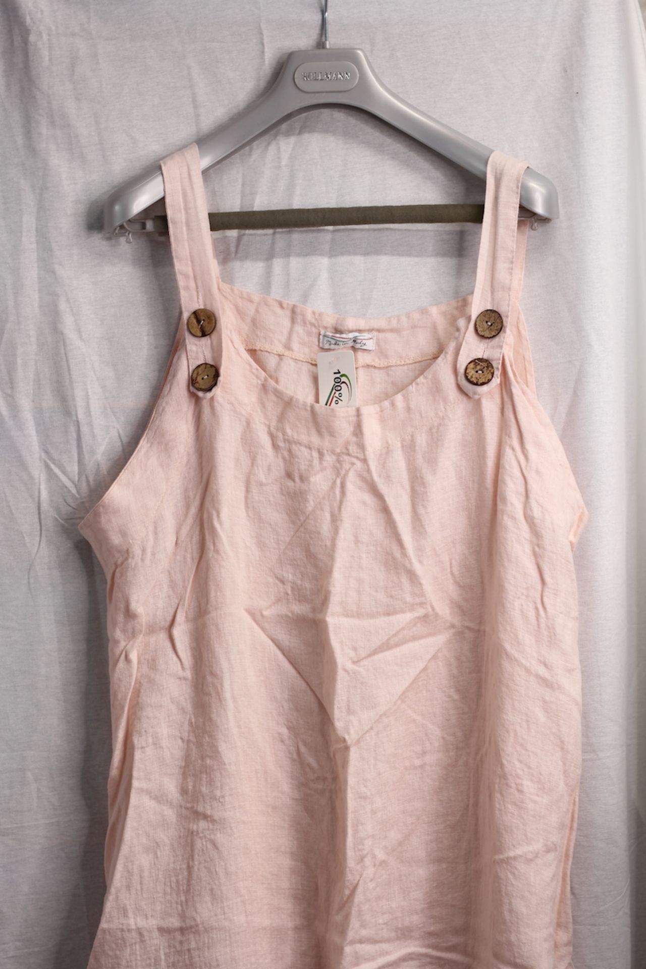 MADE IN ITALY LINEN DRESS NEW WITH LABELS, Colour : PINK, AGE: UNKNOWN, SIZE: UNKNOWN, CONDITION