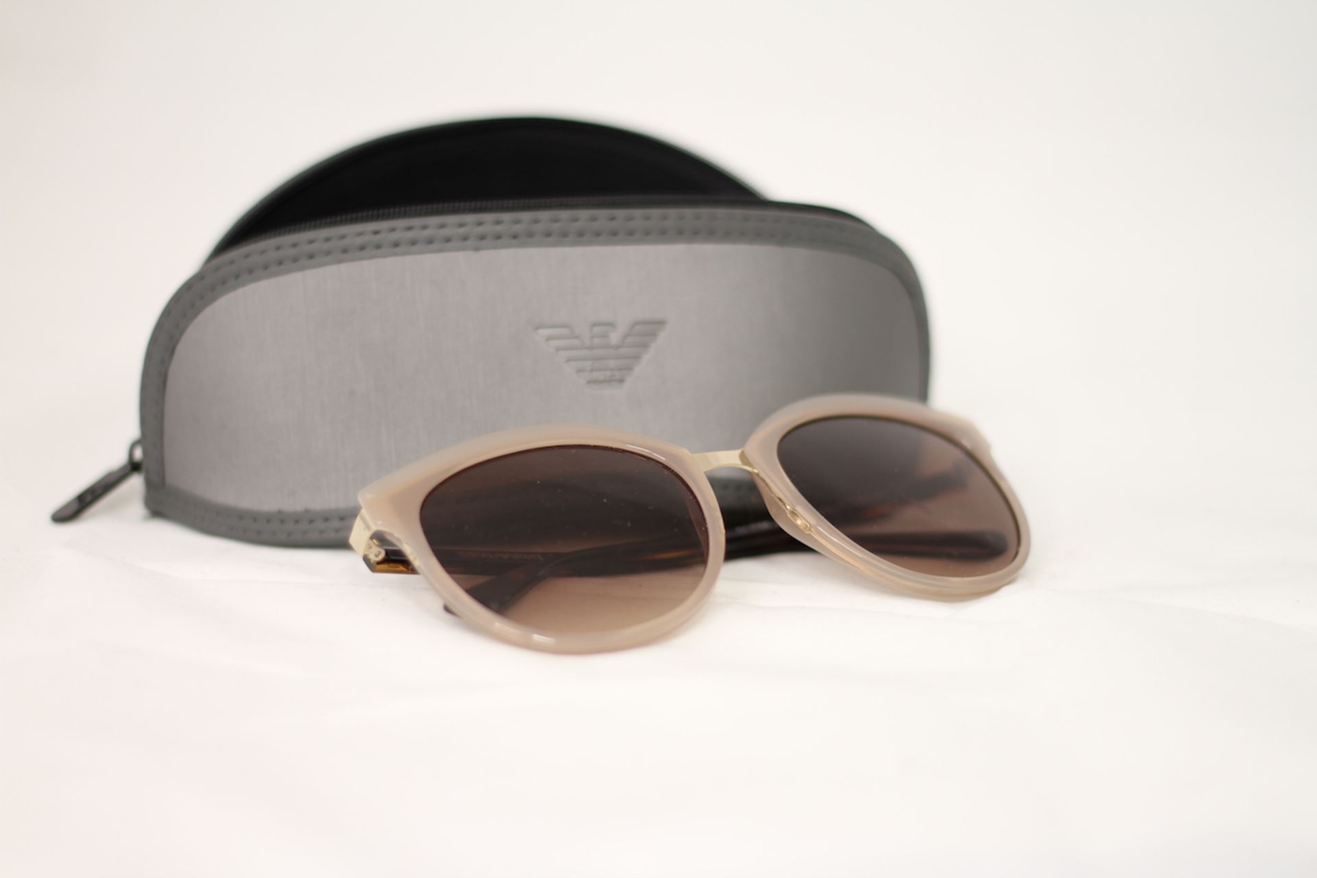 EMPORIO ARMANI LADIES SUNGLASSES AND CASE, Colour : SALMON PINK TORTOISESHELL, AGE: UNKNOWN, SIZE: