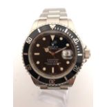 GENTLEMENS ROLEX SUBMARINER 16610 T WRISTWATCH, black dial with hour markers, date at 3 0'clock, V