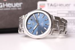 TAG HEUER LINK CALIBER 5 AUTOMATIC REFERENCE WBC2112, circular blue dial, baton luminous hour