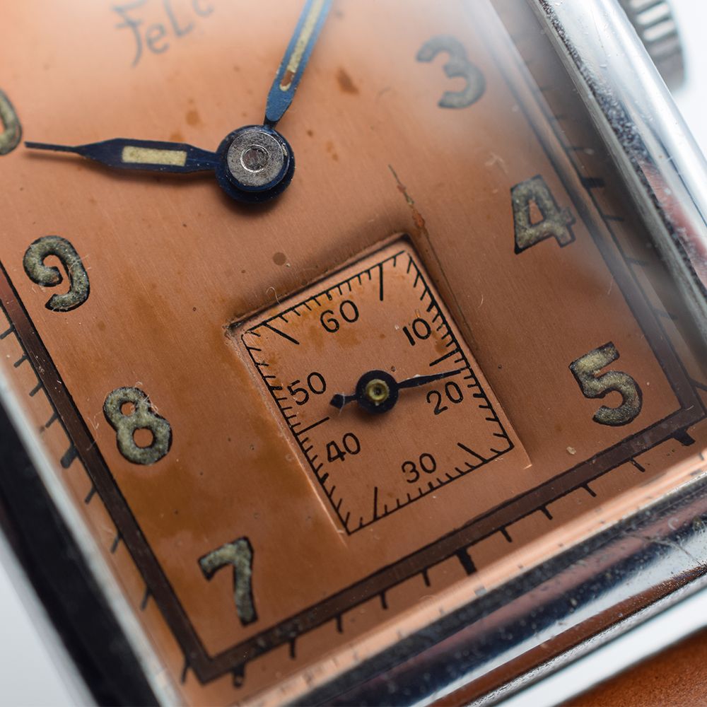 *TO BE SOLD WITHOUT RESERVE* GENTLEMAN'S 1930S FELCO SALMON RADIUM DIAL "TANK", REF. 2030, - Image 4 of 7