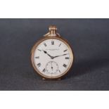 VINTAGE SIR JOHN BENNETT LTD LONDON 9CT ROSE GOLD POCKET WATCH CIRCA 1922, circular white dial