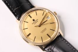 VINTAGE UNIVERSAL GENEVE POLEROUTER AUTOMATIC REFERENCE 44215, circular gilt dial baton hour