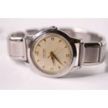 VINTAGE 1940S MOVADO BUMPER AUTOMATIC, circular cream dial, gilt dagger and Arabic hour markers