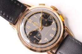 VINTAGE CHRONOGRAPH PRINCIPE, circular dark two tone dial, gilt detail, twin subsidiary dials,