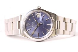 VINTAGE TUDOR PRINCE - QUARTZ OYSTER DATE, REFERENCE 91500, circular blue dial, baton hour