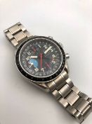 GENTLEMENS OMEGA SPEEDMASTER MK40 TRIPLE DATE CHRONOGRAPH WRISTWATCH CIRCA 1998 W/BOX, circular grey