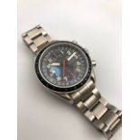 GENTLEMENS OMEGA SPEEDMASTER MK40 TRIPLE DATE CHRONOGRAPH WRISTWATCH CIRCA 1998 W/BOX, circular grey