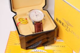 GENTLEMEN'S BREITLING NAVITIMER CHRONOMETER REFERENCE A24322 WITH BOX AND PAPERS 2004, circular