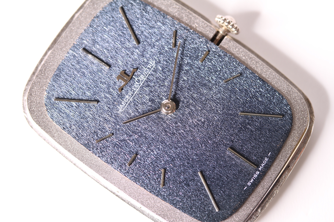 UNUSUAL 1960S JAEGER-LE COULTRE DRESS WATCH, oversize rectangular cushion blue textured dial, - Image 3 of 5