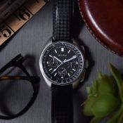 GENTLEMAN'S BULOVA LUNAR PILOT CHRONOGRAPH, REF. 96B251, BOX AND PAPERS PLUS ACCESSORIES, UHF 262