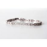 18ct Diamond Bracelet, Art Deco style, 18.5cm long, estimated total diamond weight 1.50ct+,