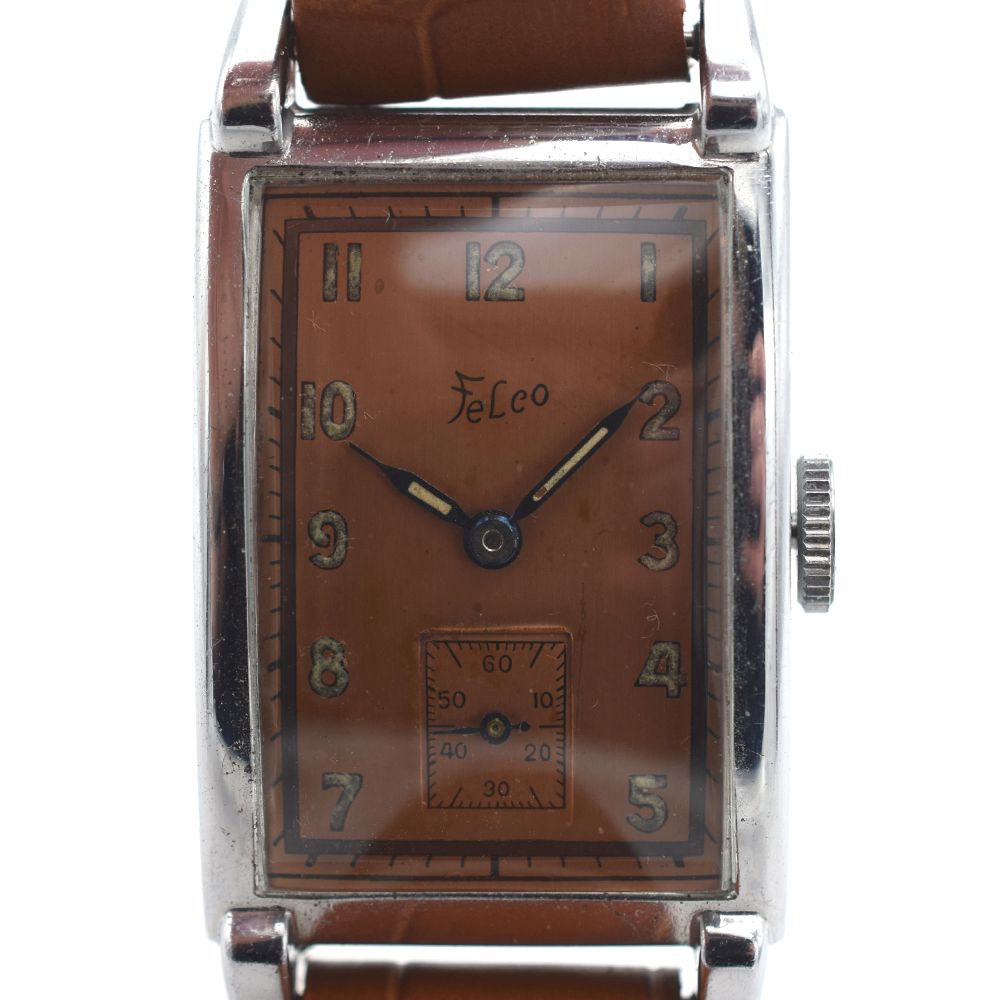 *TO BE SOLD WITHOUT RESERVE* GENTLEMAN'S 1930S FELCO SALMON RADIUM DIAL "TANK", REF. 2030, - Image 3 of 7