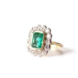 Fine Emerald and diamond ring, feature Emerald approximately 1.82ct, approximately 9x7mm, mounted