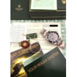 GENTLEMENS ROLEX SUBMARINER WRISTWATCH REF 14060 CIRCA 2000 W/BOX & PAPERS, black dial with hour