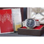 GENTLEMENS OMEGA CHRONOMETER SPEEDSONIC F300HZ CHRONOGRAPH WRISTWATCH W/ BOX & PAPERS REF. ST