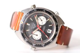 GENTLEMENS RARE VINTAGE HEUER AUTAVIA PRE VICEROY WRISTWATCH REF 1163 CIRCA 1970s, circular black