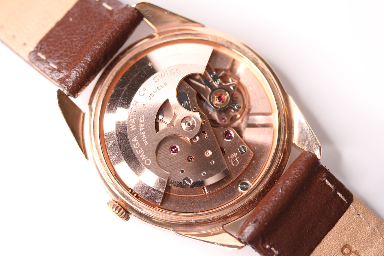 FINE OMEGA GENEVE AUTOMATIC REFERENCE 2981 -2 , circular quarted dial, rose gold dagger hour - Image 6 of 6