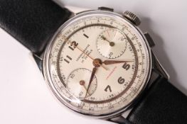 VINTAGE CHRONOGRAPHE SWISS CIRCA 1965, circular off white dial, rose gold detail, twin subsidiary