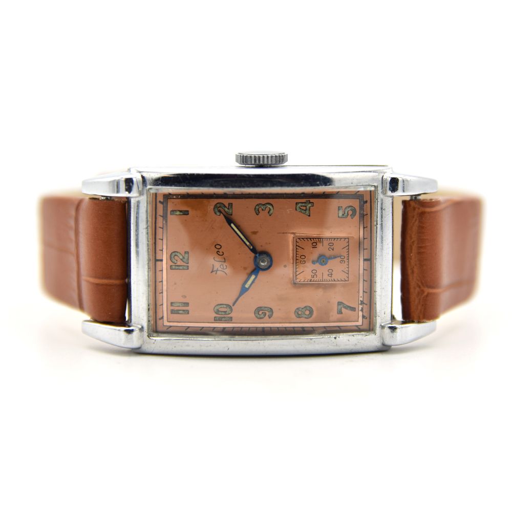 *TO BE SOLD WITHOUT RESERVE* GENTLEMAN'S 1930S FELCO SALMON RADIUM DIAL "TANK", REF. 2030,