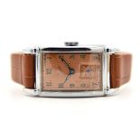 *TO BE SOLD WITHOUT RESERVE* GENTLEMAN'S 1930S FELCO SALMON RADIUM DIAL "TANK", REF. 2030,
