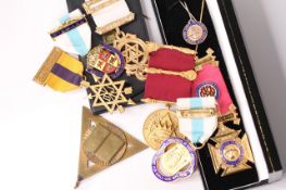 A quantity of misc costume jewellery and medals including Masonic and Order of the Buffalo medals