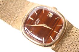 *TO BE SOLD WITHOUT RESERVE*1970s Tortoise shell dial Rotary watch with date, itegrated bracelet,