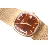 *TO BE SOLD WITHOUT RESERVE*1970s Tortoise shell dial Rotary watch with date, itegrated bracelet,