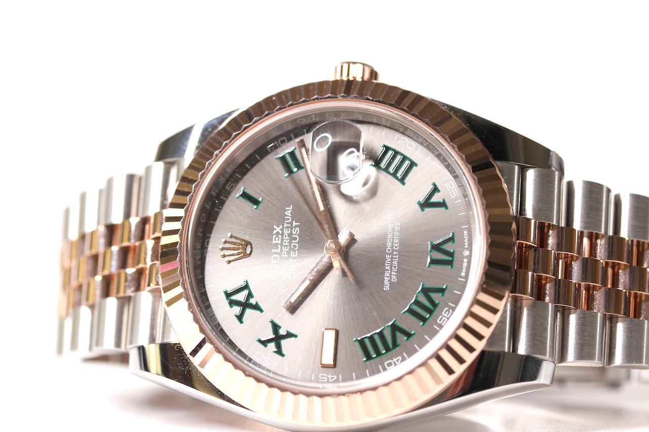 2020 ROLEX OYSTER PERPETUAL DATE JUST WIMBLEDON EVEROSE REFERENCE 126331, circular grey dial, - Image 2 of 6