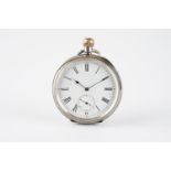 VINTAGE WALTHAM SILVER POCKET WATCH CIRCA 1902, circular white dial with black roman numerals hour