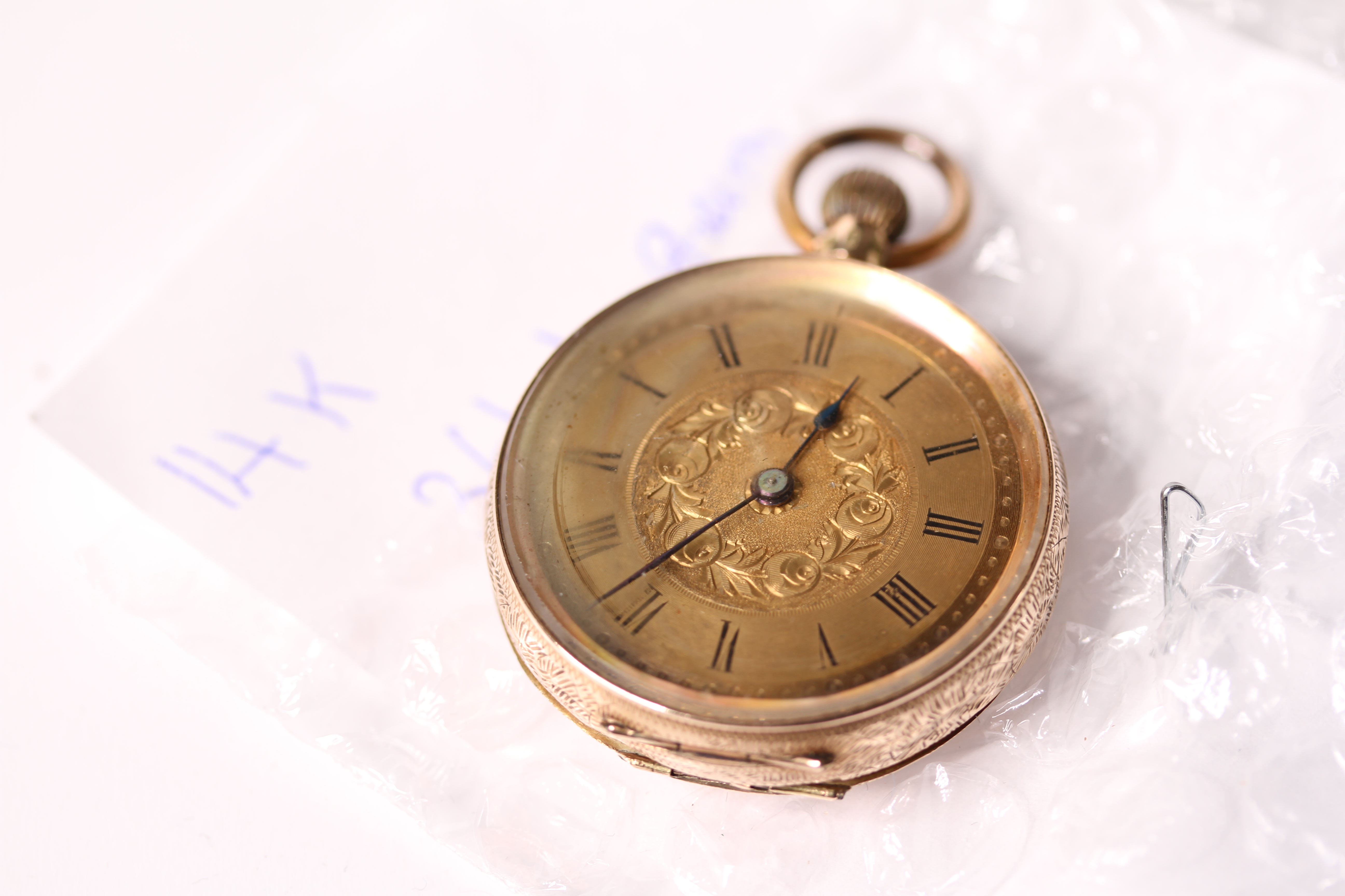 Large Group Of Fob Watches, 5x 9ct gold fob watches, with gilt dials, engraved cases , approximately - Image 7 of 15