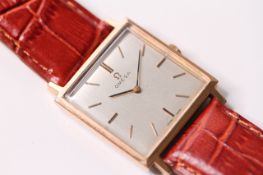 *TO BE SOLD WITHOUT RESERVE* VINTAGE OMEGA DRESS WATCH REFERENCE 111.024, square dial with rose gold