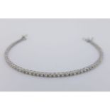 Diamond Line Bracelet, claw set with round brilliant cut diamonds, approximate total of 3.00ct, push