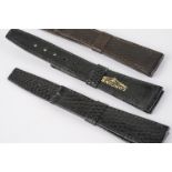 GROUP OF THREE NOS LONGINES LEATHER STRAPS, three 19mm longines leather straps.*** Please view