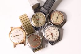 *TO BE SOLD WITHOUT RESERVE*Group of 5 vintage tool watches circa 1940s, 1-Hatikwa syringe hand tool