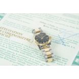 LADIES ROLEX OYSTER PERPETUAL DATEJUST STEEL & GOLD WRISTWATCH W/ PAPERS REF. 6824, circular black